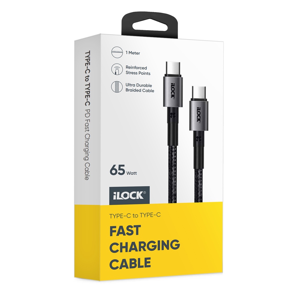 [508901] كابل شاحن قماش Type C to C 65w